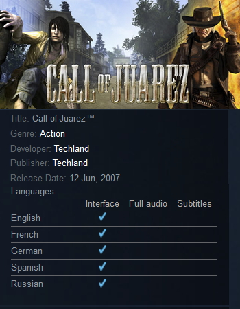Call of Juarez Steam - Click Image to Close